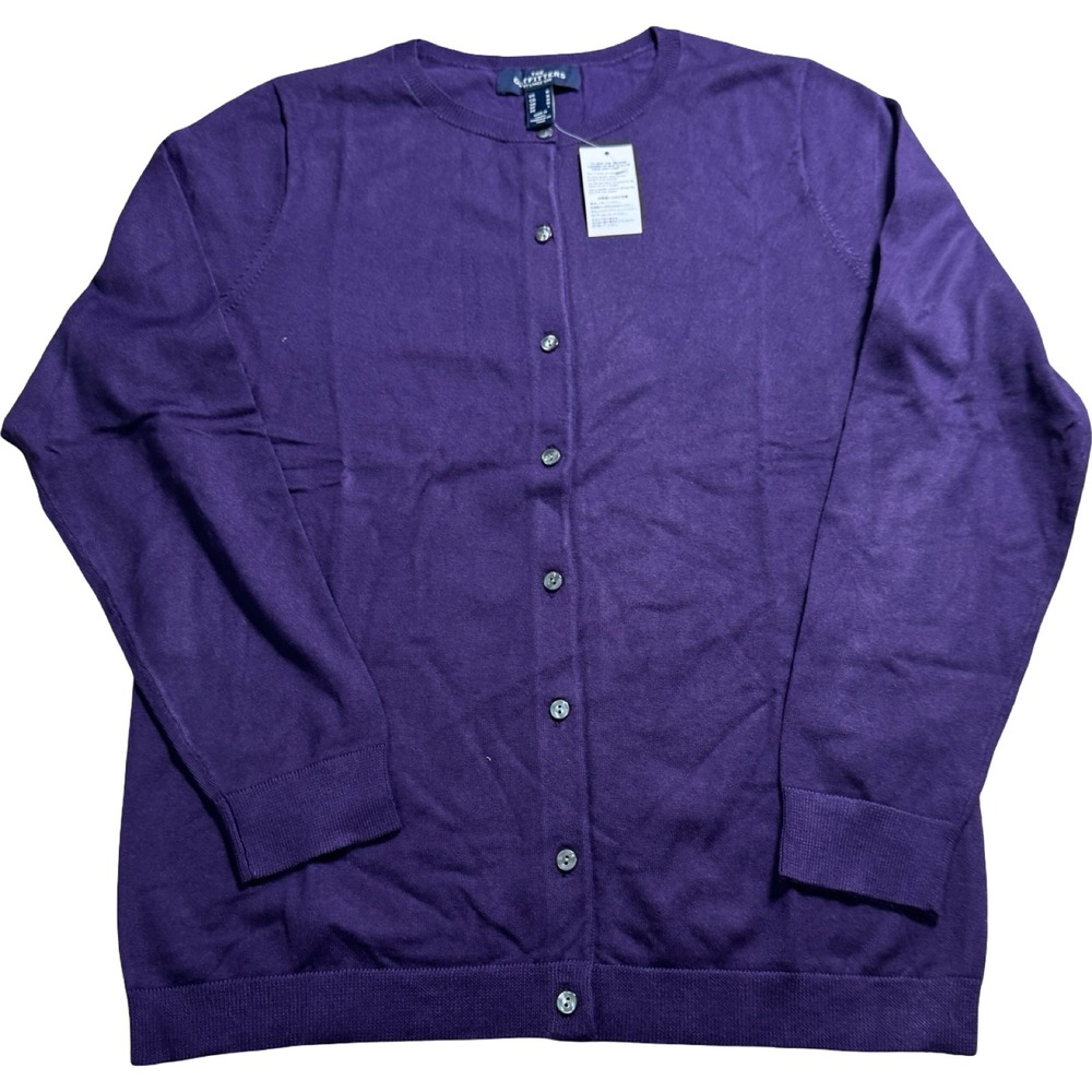 Lands' End Outfitters Women's M Prism Purple Button Cardigan Sweater NIP